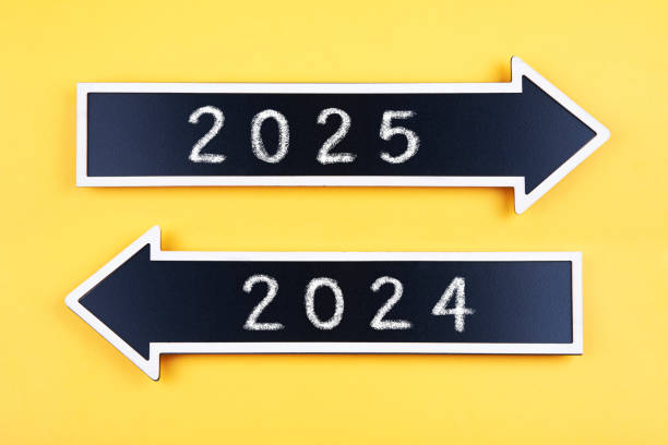 istock Arrows with 2024 and 2025 2173081429