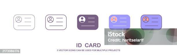 Multiple Id Icon A Series Of Id Card Designs In Different Styles And Color Schemes Id ...
