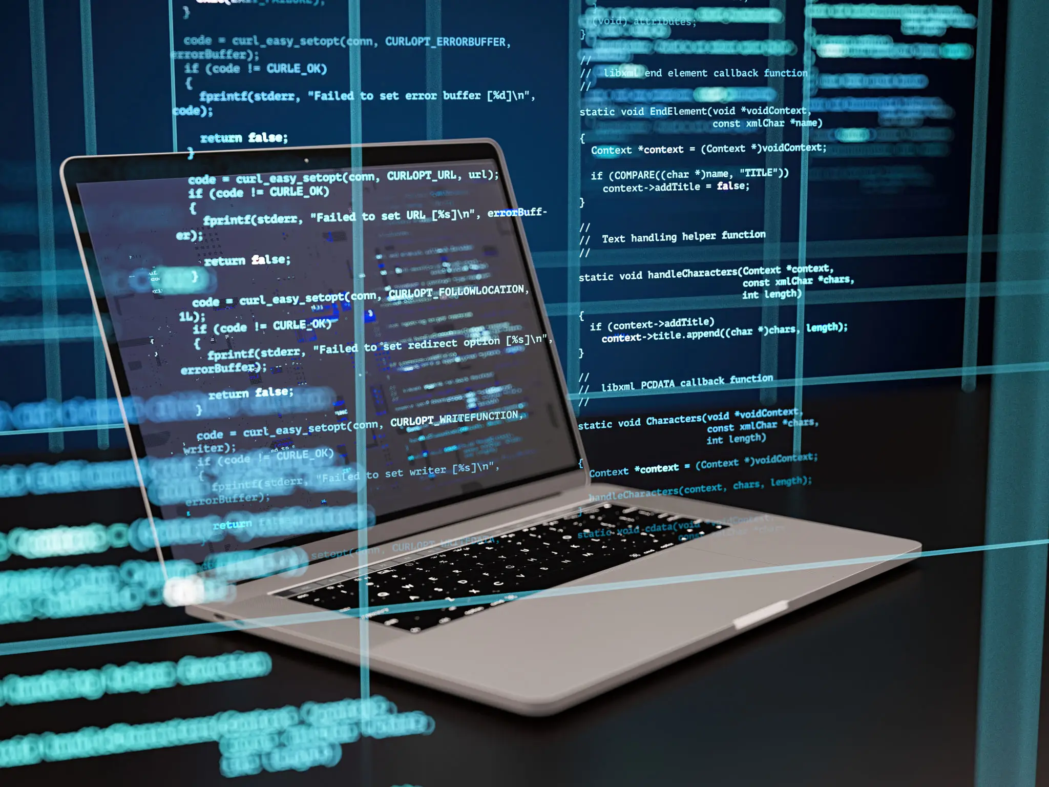 Computer Code over a Laptop