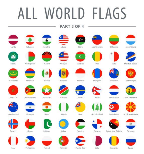 istock All World Flags - Vector Set of Round Flat icons. Flags of all countries and continents. Part 3 of 4 2173109740