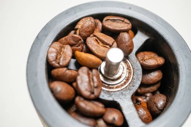 istock Coffee beans in large coffee grinder 2173109890