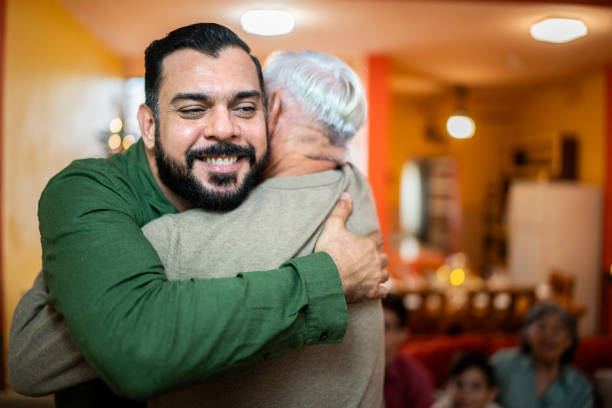 istock Mature man embracing father at home 2173110288