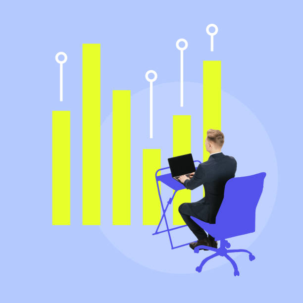 istock Contemporary art collage. Professional at his desk, surrounded by growing data, illustrates rising influence of digital information in industry. 2173116548