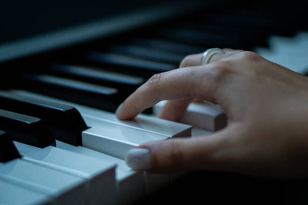 istock Piano keys person plays classical music black and white 2173119053