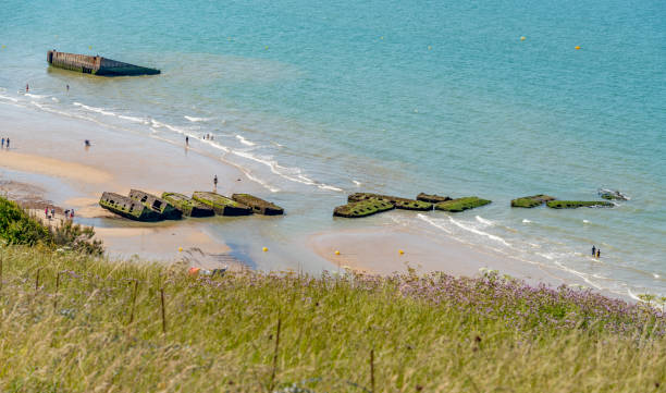 istock Gold beach near Arromanches-les-Bains 2173126056