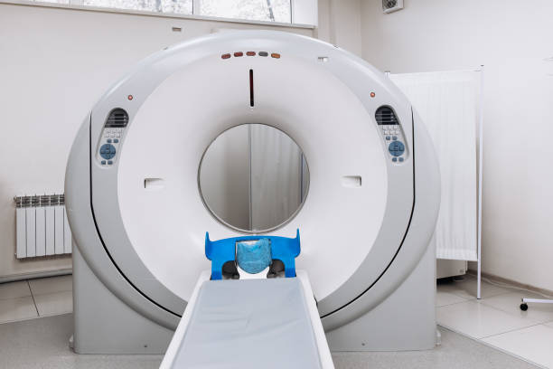 istock An MRI machine is positioned in a hospital, showcasing advanced imaging technology. This essential equipment is crucial for detailed diagnostics, reflecting the hospital's commitment to quality patient 2173126057