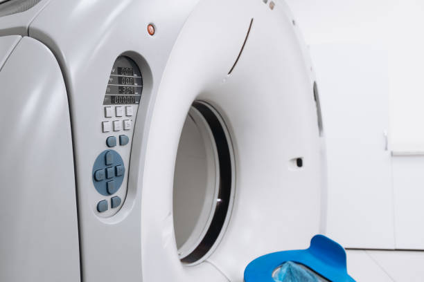 istock An MRI machine is positioned in a hospital, showcasing advanced imaging technology. This essential equipment is crucial for detailed diagnostics, reflecting the hospital's commitment to quality patient 2173126190