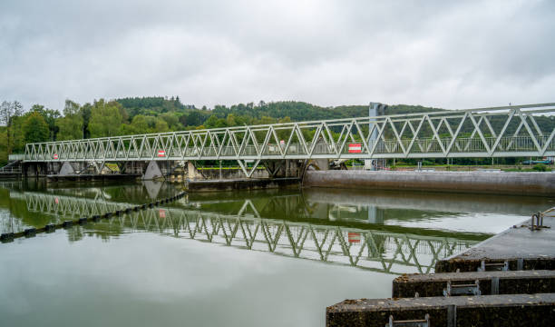 istock Large weir in river Meuse near Hastiere, Belgium 2173130925