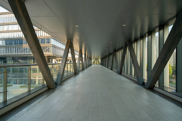 istock Financial district office building pedestrian bridge passage 2173136285