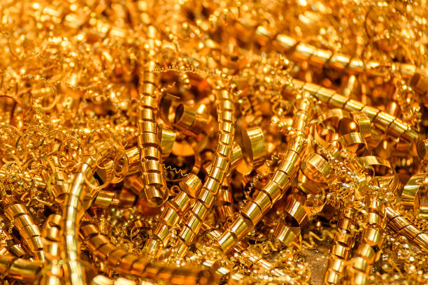 istock Close-up scene of  the brass materials scrap from turning process. 2173141762