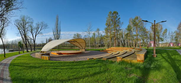 Summer theater in a city forest park. Moscow, Russia.