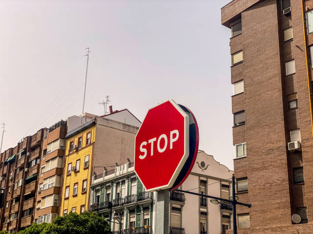 Stop sign in the street, Valencia, Spain