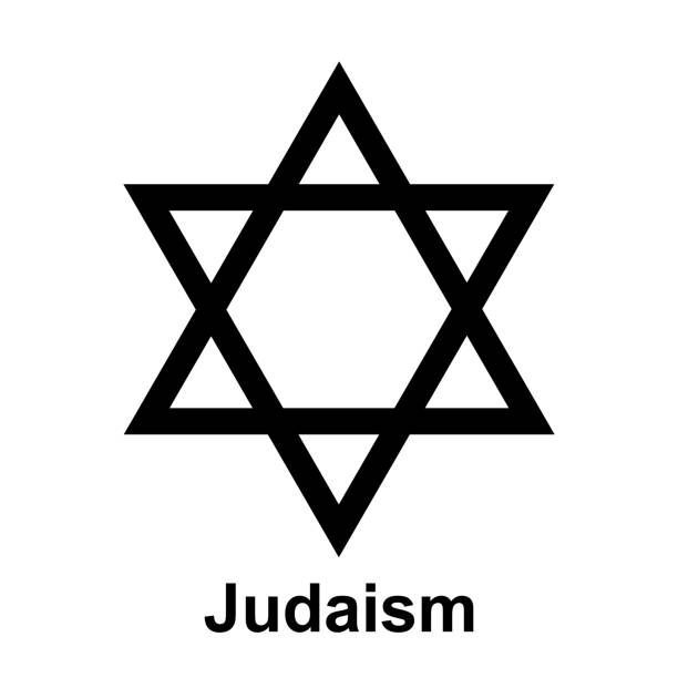 istock Star David. Judaism symbol. Six pointed geometric star. Symbol of interaction between heaven and earth, spiritual and material. Hexagram figure. 2173156840