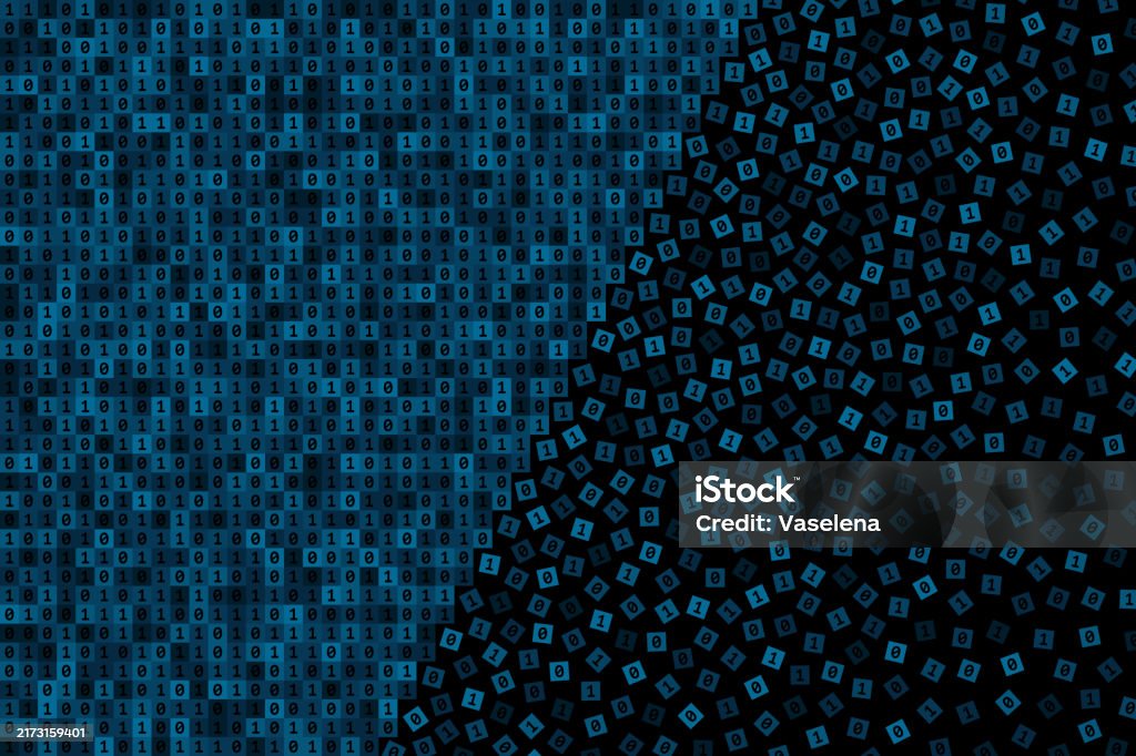 Breaking Software Code Binary Code Is Breaking Down Concept Of Software Crash And Data Loss ...