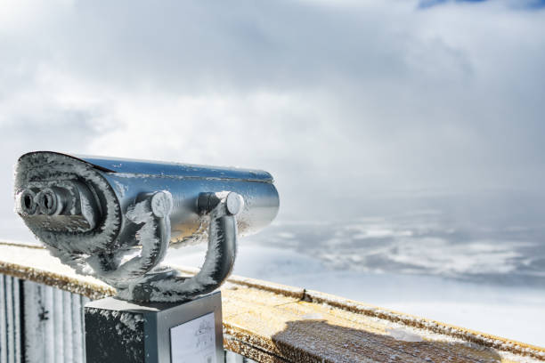 Observation point in mountains at ski resort