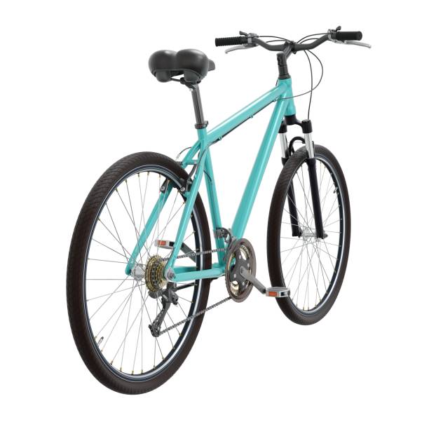 istock Blue teal bicycle, top back view isolated on white background, 3D illustration 2173168473