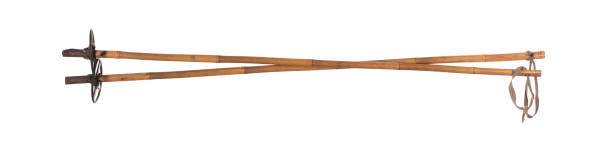 istock vintage bamboo ski poles isolated on white background 2173182048