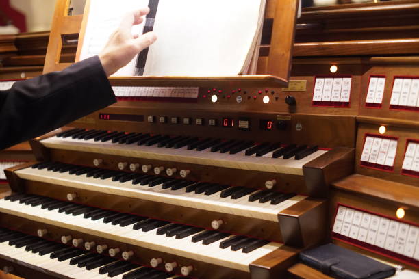 istock A man plays the organ during a church service or event. 2173182198