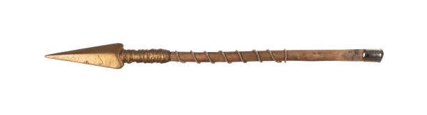 istock golden spear isolated on white background 2173182397