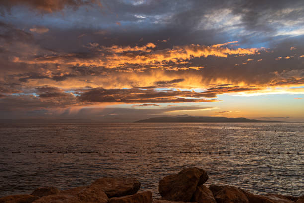 Beautiful clouds in Makarska, Croatia