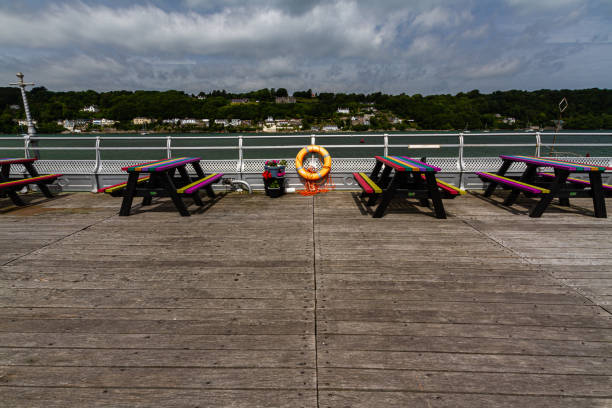 istock Wide angle of side Bangor Pier on a sunny day from the side looking back. 2173193218