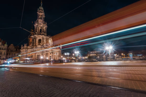 istock Light Painting at Night in Dresden, Germany 2173197876