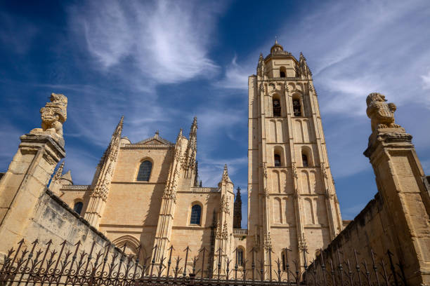 Gothic cathedral of Segovia, Castilla y Leon, Spain, World Heritage Site, in bright daylight