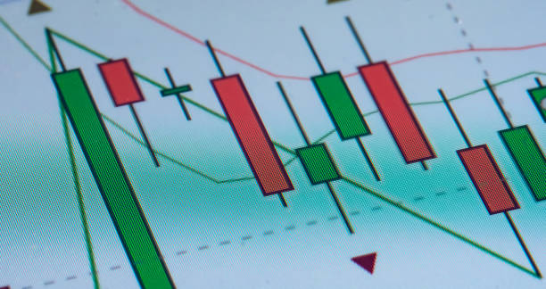istock Candlestick chart is a chart of the stock market on a digital screen. 2173215006