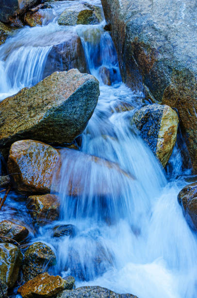 Mountain creek splashing over rocky creek bed,Taken the Eastern Sierra Nevada, California, USA.