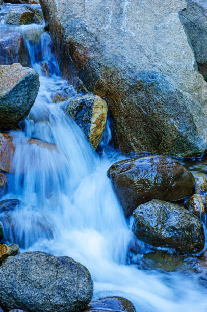 Mountain creek splashing over rocky creek bed,Taken the Eastern Sierra Nevada, California, USA.