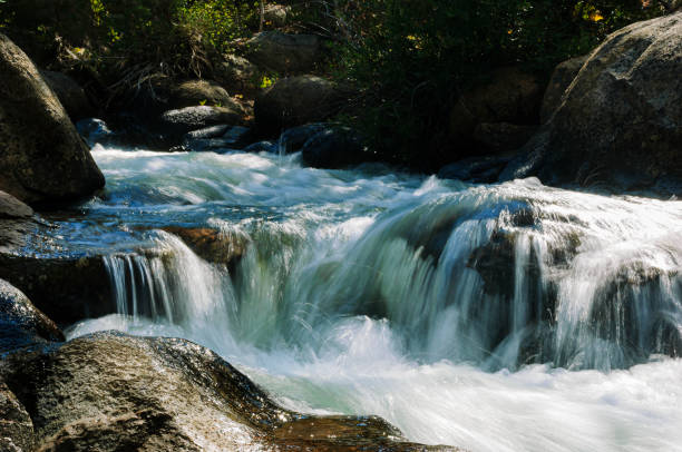 Small Mountain creek splashing over rocky creek bed,Taken the Eastern Sierra Nevada, California, USA.