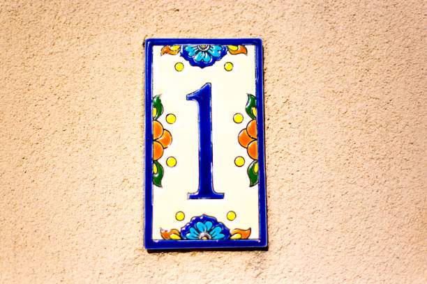 istock Santa Fe: Ceramic Number 1 Street Address Tile Close-Up 2173224076