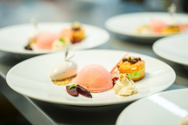 Selection of dessert items at Ticino luxury restaurant