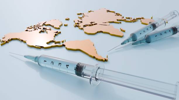 istock 3d rendering of medical syringe and global map 2173240005