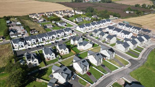 istock Newly built houses Ariel view 2173243467