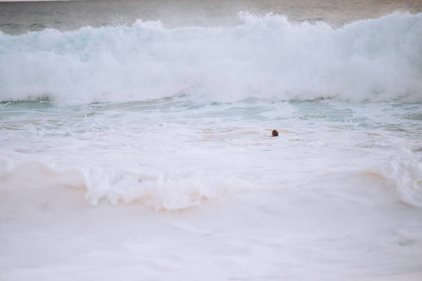 Paddling Bodyboarding in Big Waves on a warm afternoon at Makena Beach