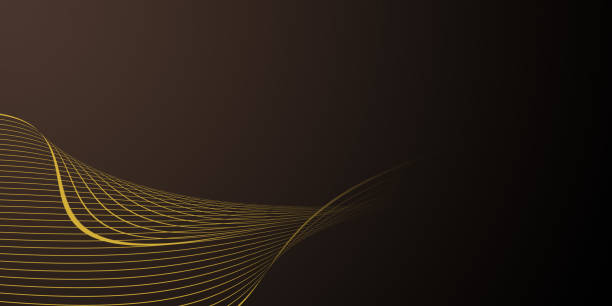 istock golden curved stripes lines with glowing on black background. 2173255782