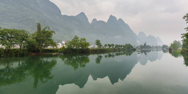 istock Karsk formation, mountains and Li river at  Yangshuo, China 2173264084