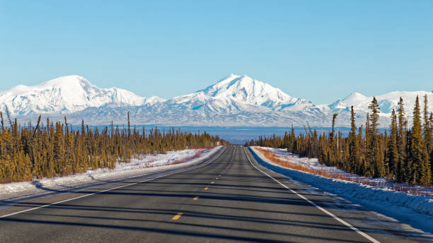 istock Alaska in the winter with snow mountain 2173266484