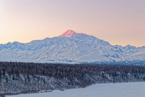 Alaska in the winter with snow mountain