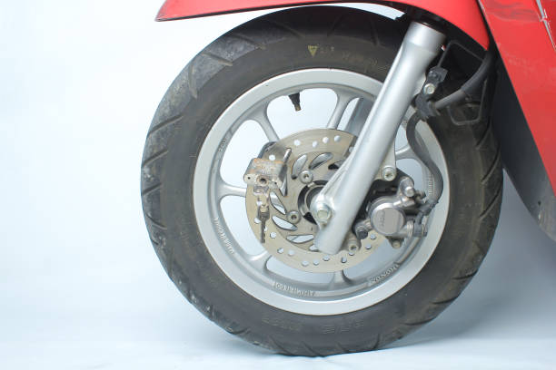 istock A padlock is attached to the motorcycle disc to imitixe theft. 2173269202