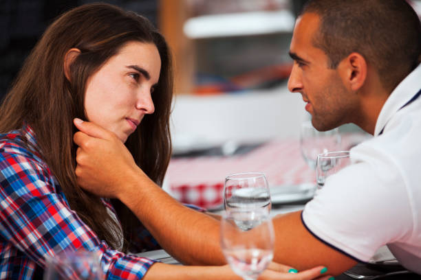 istock Couple in love at the restaurant 2173272085