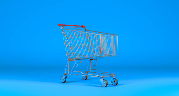 istock Empty Silver Shopping cart mock up 2173273187