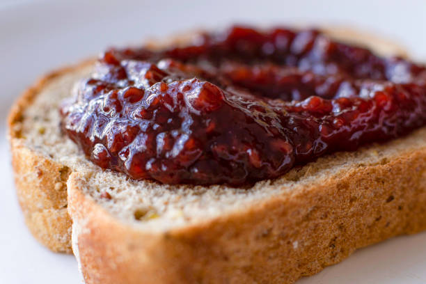 istock Slice of wholemeal bread with jam 2173278450