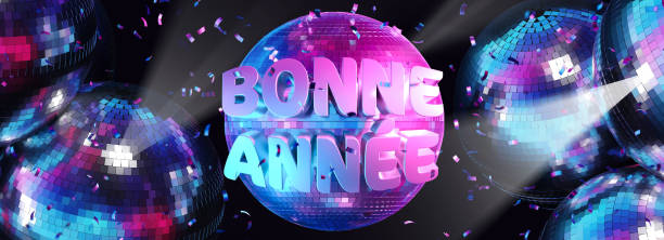 istock 2025 greeting card on disco music theme with mirror balls 2173279141