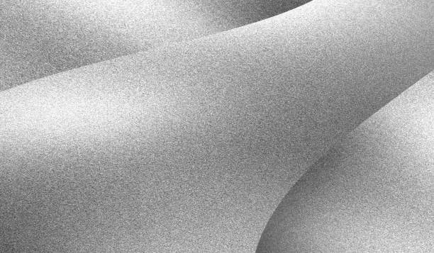 istock Grainy metallic silver gradient abstract gray geometrical curves monochrome background banner 2173281891