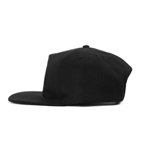 istock Black snapback caps mockup on a clean background, front and back side. 2173283150