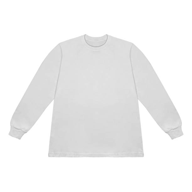 istock Blank white long sleeve t shirt mockup, front and back view, isolated on clean background with clipping path. Long sleeve flatlay Template for design and print. 2173283395