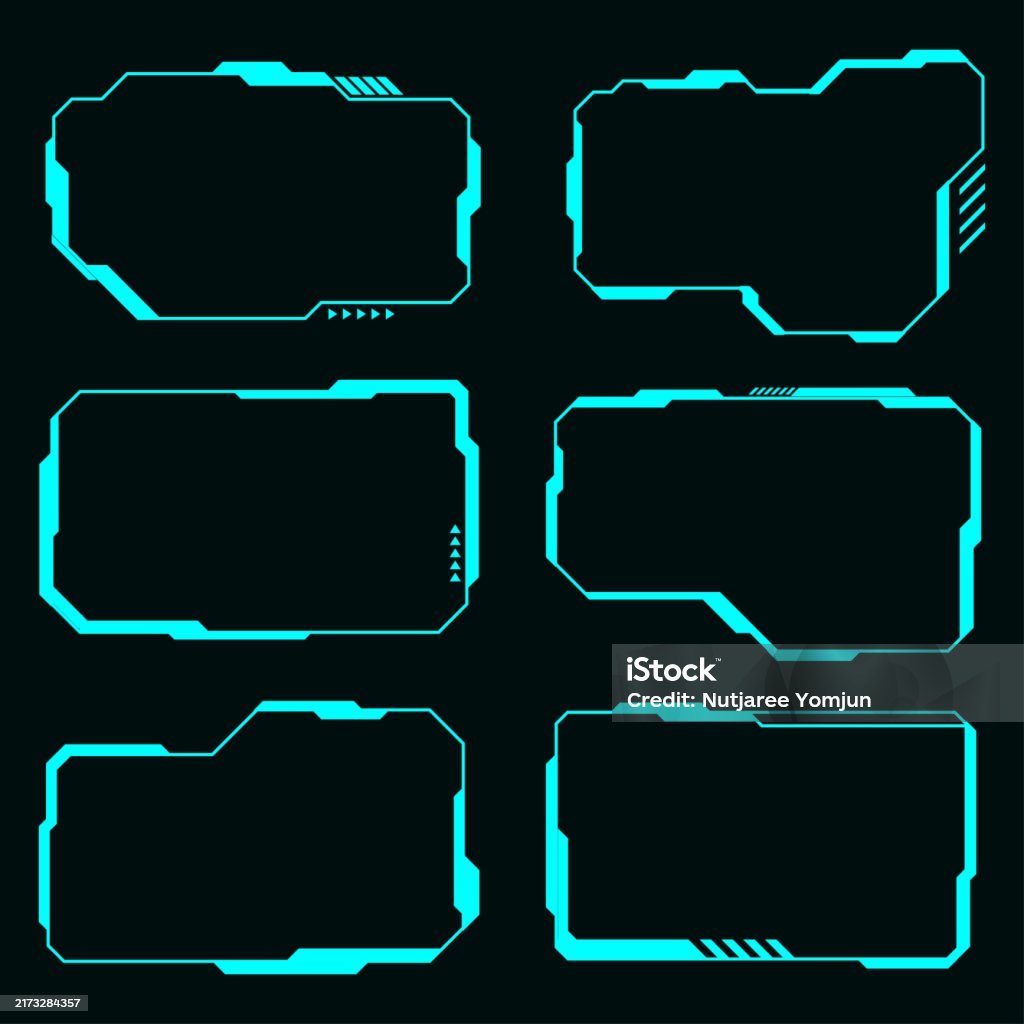 Futuristic Set Technology Futuristic Set Hi Tech Frame Element Hud Focus Scifi Square ...
