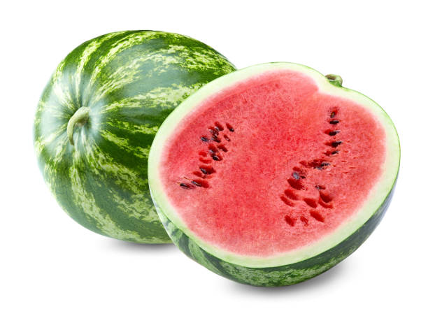 istock Sliced ripe watermelon isolated on white background. clipping path 2173292309